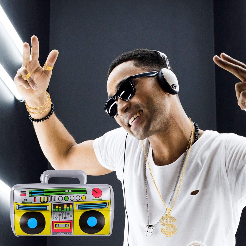YAROMO 80s/ 90s Hip Hop Costume Kit with Dollar Sign (6 Pieces) - Image 3